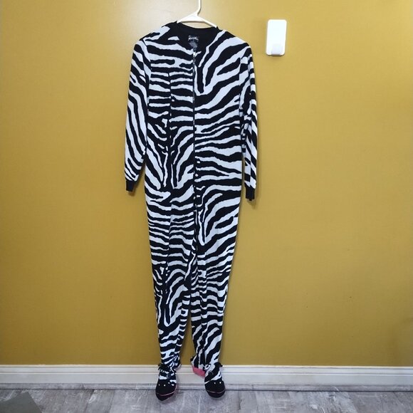 Nick & Nora Footed Zebra Adult Onesie / Halloween Costume S - Picture 1 of 6